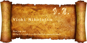 Viski Nikoletta névjegykártya